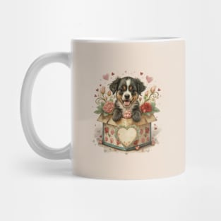 Cute Puppy in a candy box illustration Mug